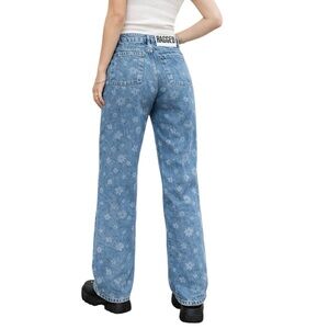 The Ragged Priest Y2K Floral Print Straight Leg Jeans